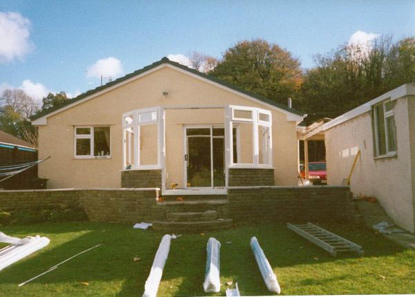 Back of a bungalow before its conservatory was built